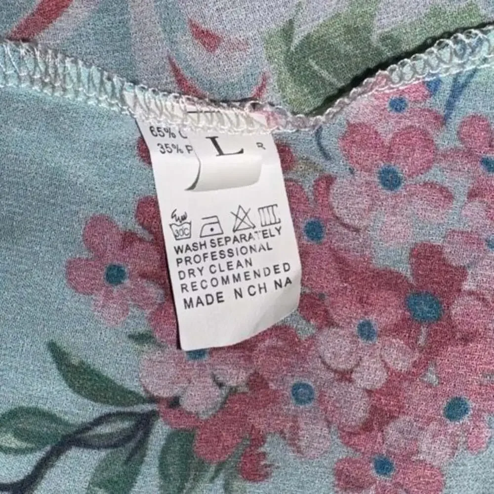 SHEIN Green and Pink Swim Coverup with Tropical Flair